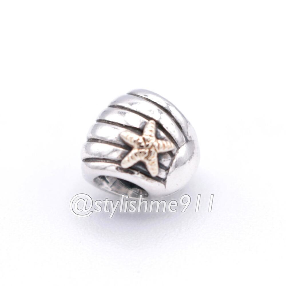 Authentic PANDORA Sea Shell Charm with 14K Gold - 790249 - Picture 8 of 10